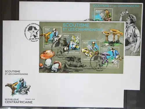 Zentralafrikanische Republik 4810-4813, Block 1175 gestempelt als FDC #GG271