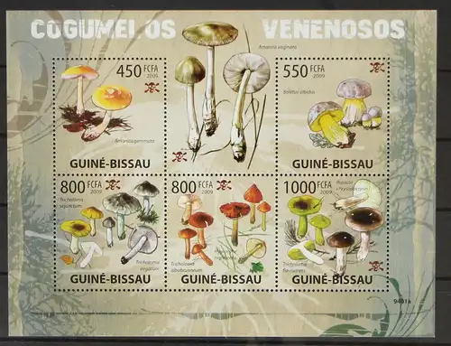 Guinea Bissau 4297-4301 postfrisch Kleinbogen / Pilze #GH285