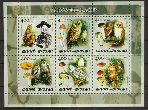 Guinea Bissau 2888-2893 postfrisch Kleinbogen / Pilze #GH282