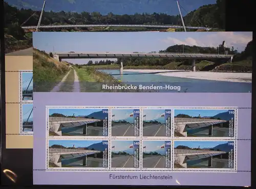 Liechtenstein 1703-1706 postfrisch als Kleinbogen Brücken #GM854