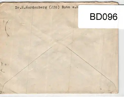 Alliierte Besetzung 946 WOR u.a. auf Brief portogerecht #BD096