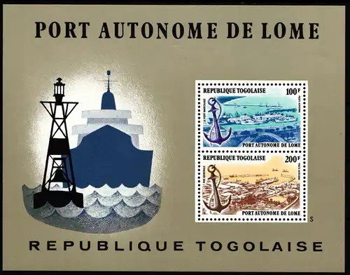 Togo Block 131 mit 1292C-1293C postfrisch Schifffahrt #GQ609