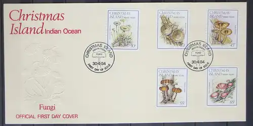 Weihnachtsinsel 187-191 gestempelt als FDC / Pilze #GG287