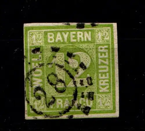 Bayern 12 gestempelt oMr 28, gut geschnitten, Pracht #GU909