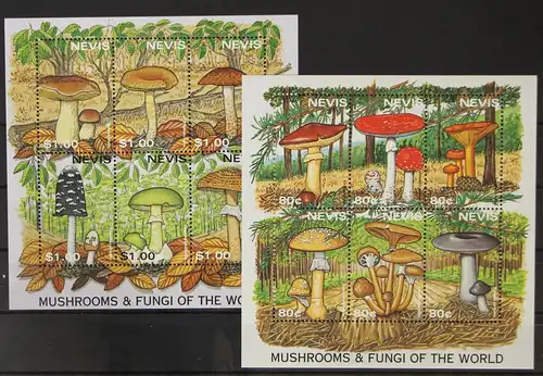 Nevis 1144-1155 postfrisch Kleinbogen / Pilze #GH228