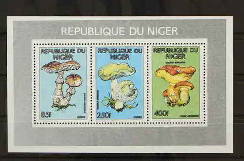 Niger 1108 und 1111-1112 postfrisch Kleinbogen / Pilze #GH235