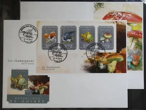 Guinea 10787-10790und Block 2453 gestempelt Kleinbogen / als FDC #GG444