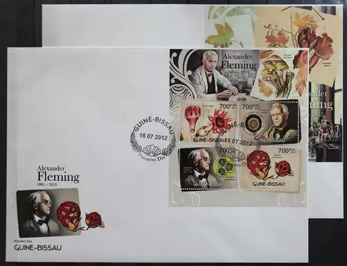 Guinea Bissau 6097-6100 und Block 1082 gestempelt Kleinbogen / als FDC #GG421