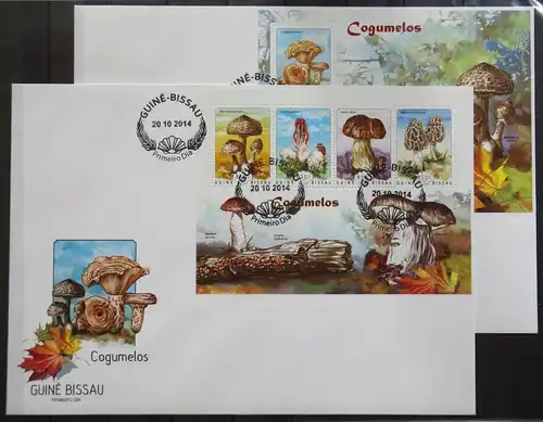 Guinea Bissau 7331-7334 und Block 1285 gestempelt Kleinbogen / als FDC #GG416