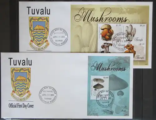 Tuvalu 1886-1889 und Block 197 gestempelt Kleinbogen / als FDC #GG259