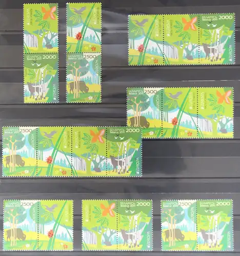 Weißrußland 853 und 854 postfrisch Zusammendrucke aus Klb. / CEPT #GG585