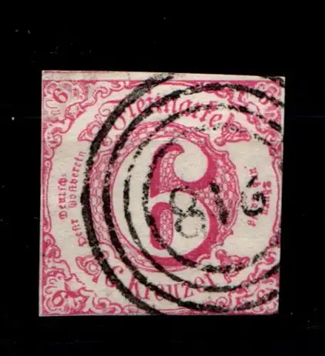 Thurn & Taxis 22 gestempelt typischer Taxisschnitt, 1seitig berührt #GT993