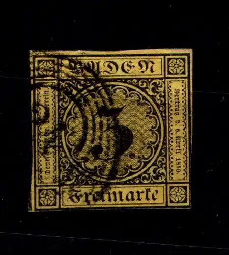 Baden 2 gestempelt N5, leichte Mängel #GT729