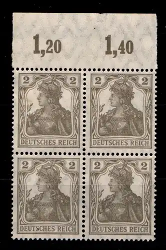 Deutsches Reich 102 POR postfrisch 4er Block #GV711