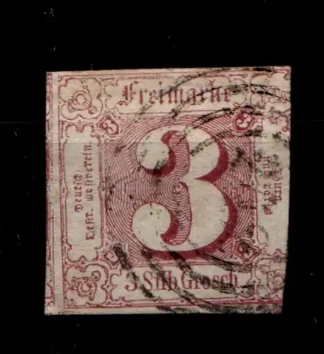 Thurn & Taxis 17 gestempelt typischer Taxisschnitt #GT919