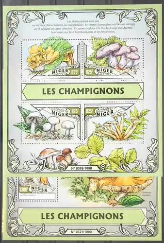 Niger 3972-3975 und Block 499 postfrisch Pilze #GG198