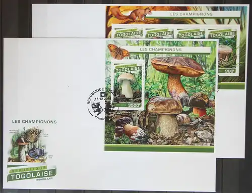 Togo 7709 -7712 und Block 1353 gestempelt Kleinbogen / als FDC #GG237