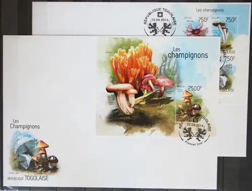 Togo 5677-5680 und Block 957 gestempelt Kleinbogen / als FDC #GG244