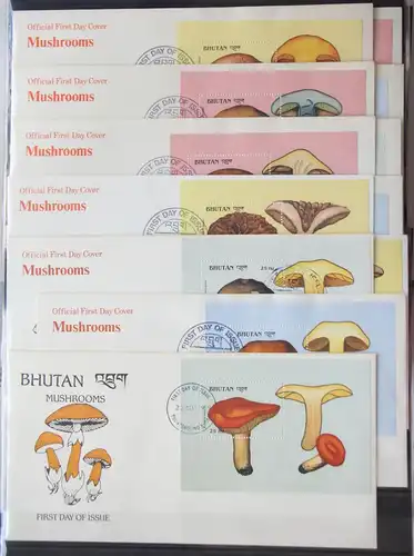 Bhutan Block 189-200 gestempelt als FDC / Pilze #GG464