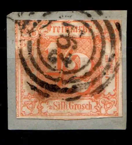 Thurn & Taxis 28 gestempelt 1seitig berührt, rechts und links überrandig #GT898