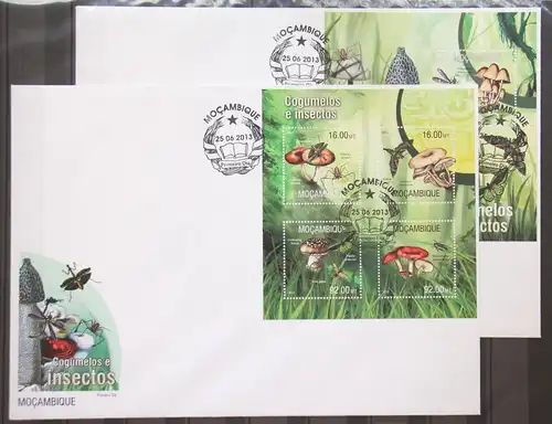 Mosambik 6642-6645 und Block 768 gestempelt Kleinbogen / als FDC #GG547