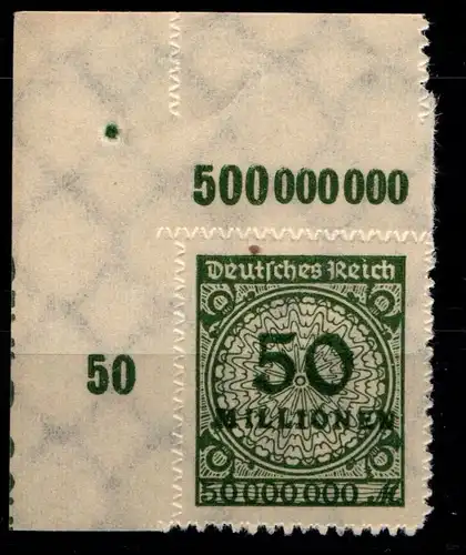 Deutsches Reich 321 BPaOR postfrisch Platte A vom Eckrand #GS672