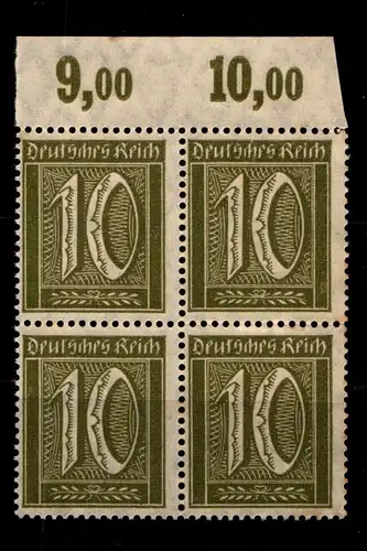 Deutsches Reich 159 POR postfrisch 4er Block vom Oberrand #GS732