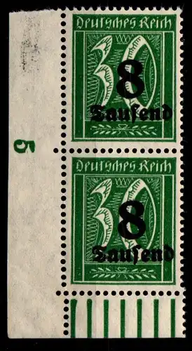 Deutsches Reich 278 postfrisch Eckrand-Paar unten links #GS379