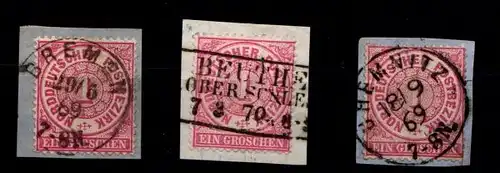 Norddeutscher Bund 16 (3x) gestempelt Stempellot Beuthe Oberschlesien #GU802