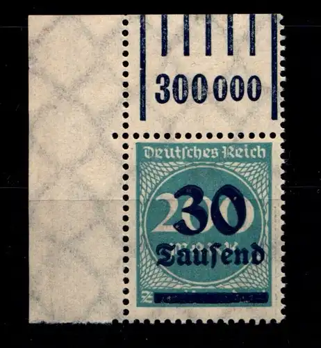 Deutsches Reich 285WOR 1/5/1 postfrisch Eckrand oben links #GS425