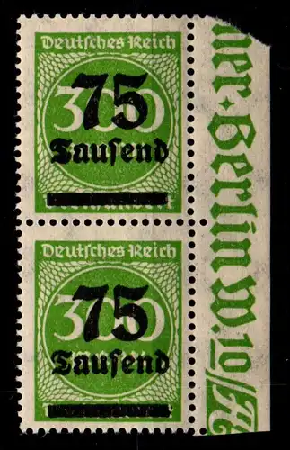 Deutsches Reich 286 postfrisch Seitenrandpaar #GS431