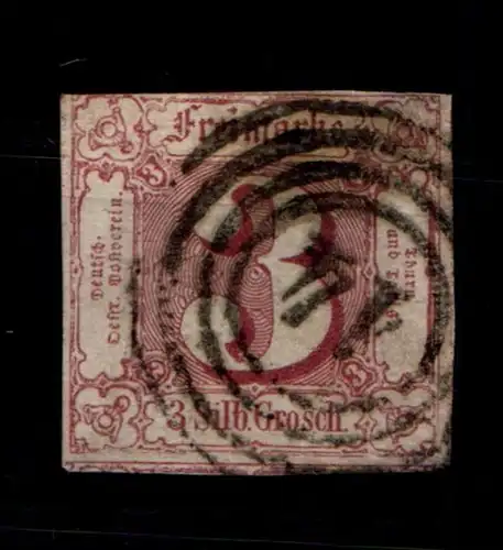 Thurn & Taxis 17 gestempelt typischer Taxisschnitt, 1seitig berührt #GT960