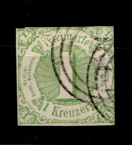 Thurn & Taxis 20 gestempelt typischer Taxisschnitt, 1seitig berührt #GT973