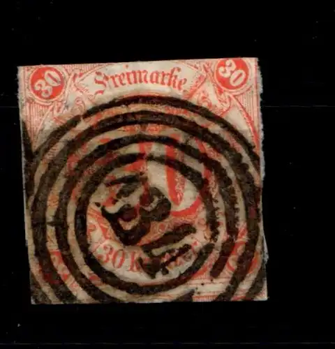 Thurn & Taxis 25 gestempelt leichte Mängel, oben angeschnitten #GQ487