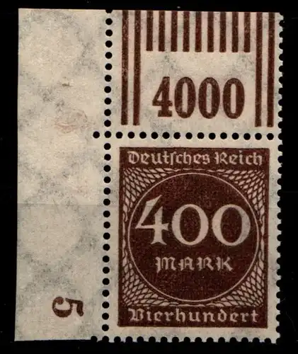 Deutsches Reich 271 WOR postfrisch Eckrand oben links, WOR 2/9/2 #GS350