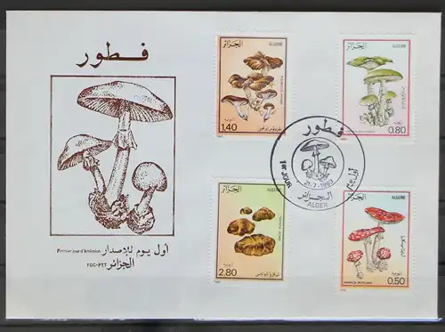 Algerien 827-830 gestempelt als FDC / Pilze #GG497