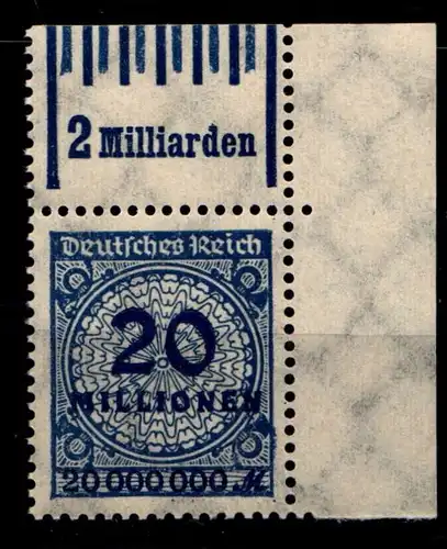 Deutsches Reich 319 AWaOR postfrisch 0/6/0 - 1/5/1 vom Eckrand #GS663