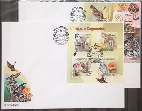 Mosambik 6672-6675 und Block 774 gestempelt Kleinbogen / als FDC #GG548
