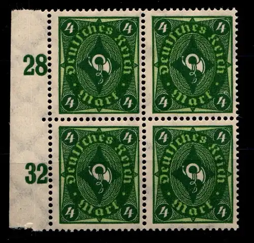 Deutsches Reich 193 postfrisch 4er Block vom Seitenrand #GS758