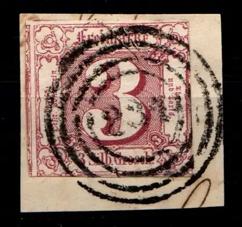 Thurn & Taxis 17 gestempelt typischer Taxisschnitt, 1seitig berührt #GT958