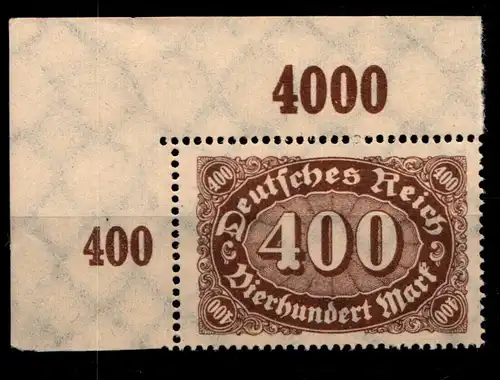 Deutsches Reich 250POR postfrisch Eckrand oben links #GS448