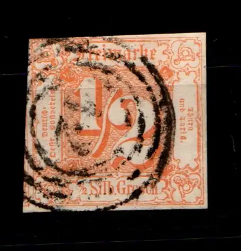 Thurn & Taxis 28 gestempelt typischer Taxisschnitt, 1seitig berührt #GQ492