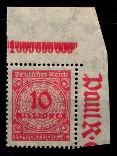 Deutsches Reich 318POR postfrisch Platte B vom Eckrand #GS653