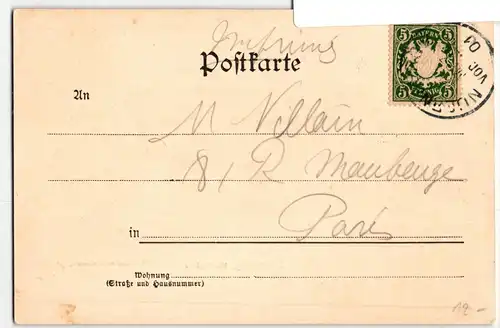 Bayern 61 auf Postkarte nach Paris, Marktplatz Nürnberg #GU989