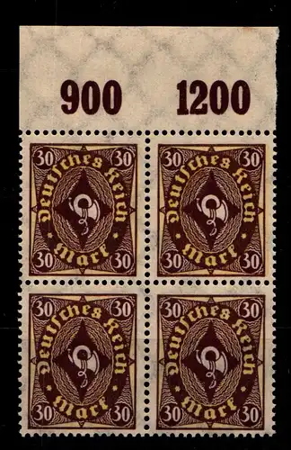 Deutsches Reich 208POR postfrisch 4er Block vom Oberrand #GS788