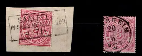 Norddeutscher Bund 21 (2x) gestempelt Stempellot Saalfeld u.a. #GU808