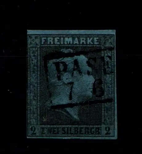 Preußen 3 gestempelt R2 Ortsstempel, links berührt sonst breitrandig #GT854