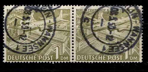 Berlin 57b waagerechtes Paar gestempelt leicht vorgefaltet #GZ612