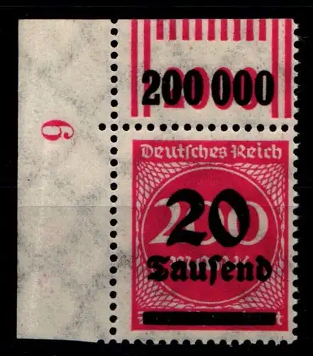 Deutsches Reich 282WOR postfrisch Eckrand oben links, WOR 2/9/2 #GS396