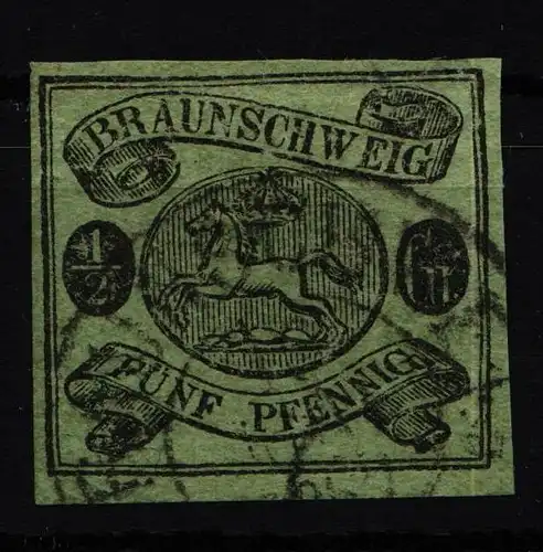 Braunschweig 10 gestempelt Mängel, erhöht signiert #GU995